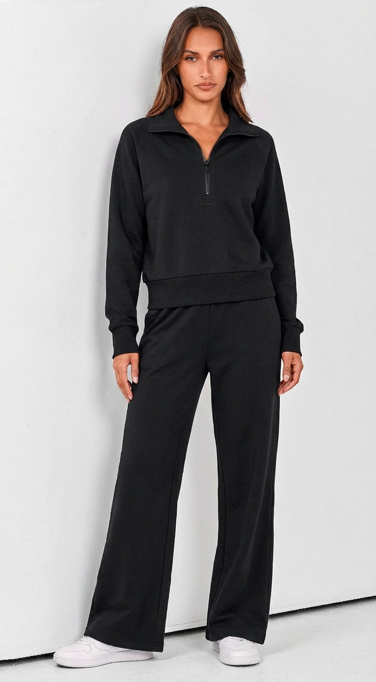 Solora Relaxed Two-Piece Set — Black