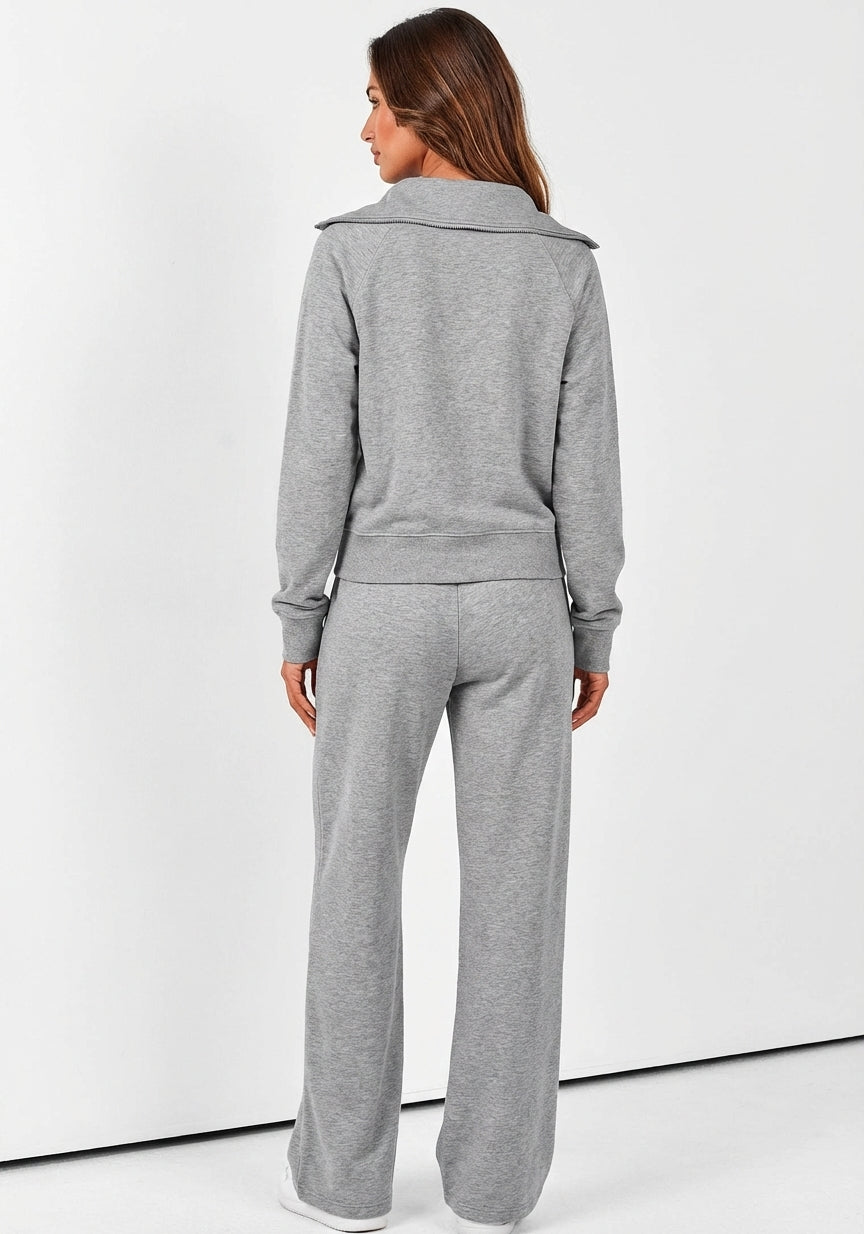 Solora Relaxed Two-Piece Set — Gray (back view)