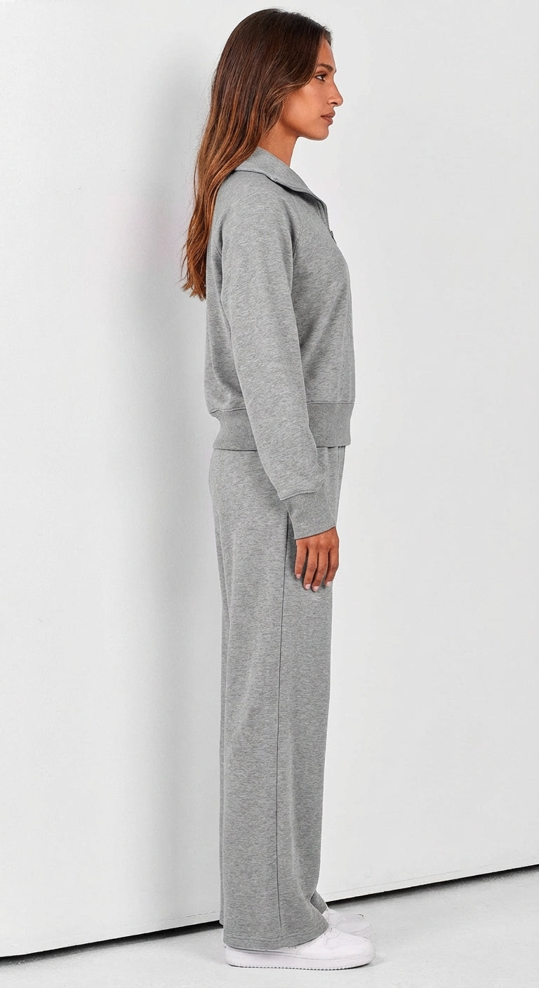 Solora Relaxed Two-Piece Set — Gray (side view)