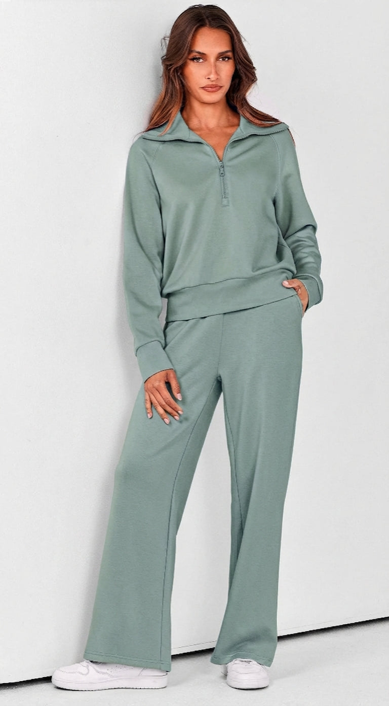 Solora Relaxed Two-Piece Set — Sage Green