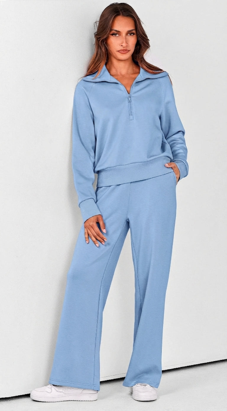Solora Relaxed Two-Piece Set — Sky Blue