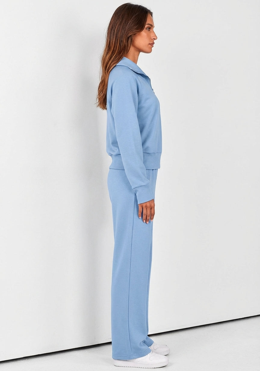 Solora Relaxed Two-Piece Set — Sky Blue (side view)